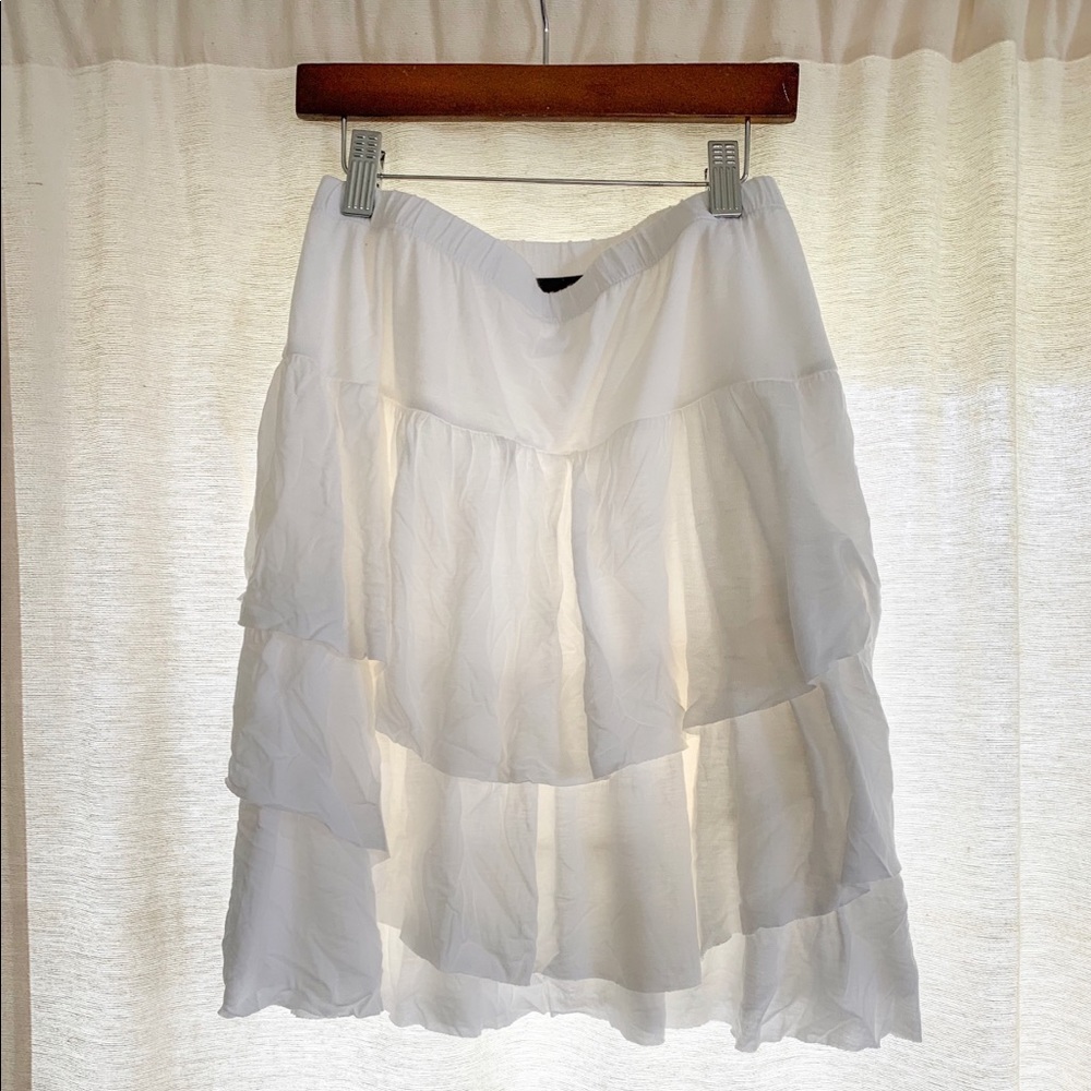 INC international Concepts White Ruffle Skirt